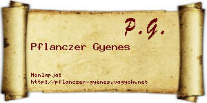 Pflanczer Gyenes névjegykártya